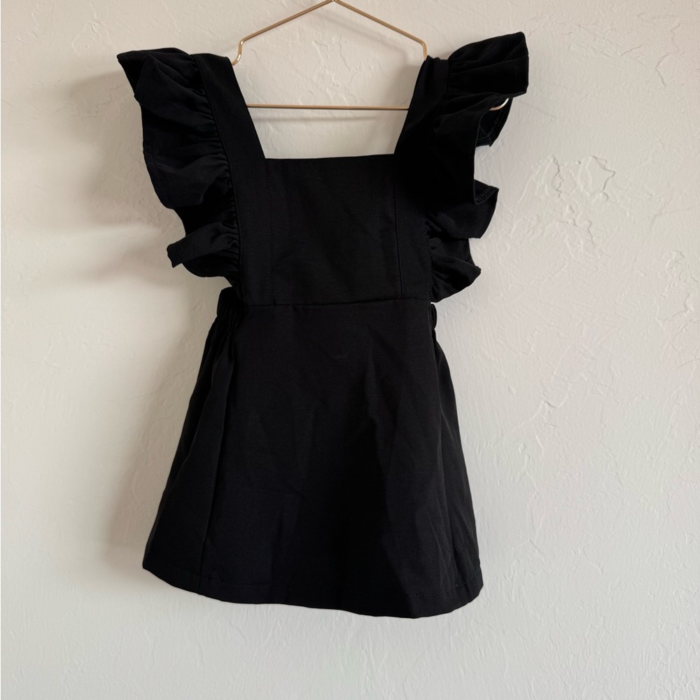 Black Ruffle Sleeve Dress
